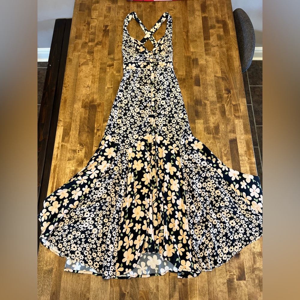 XS Free People button down maxi dress